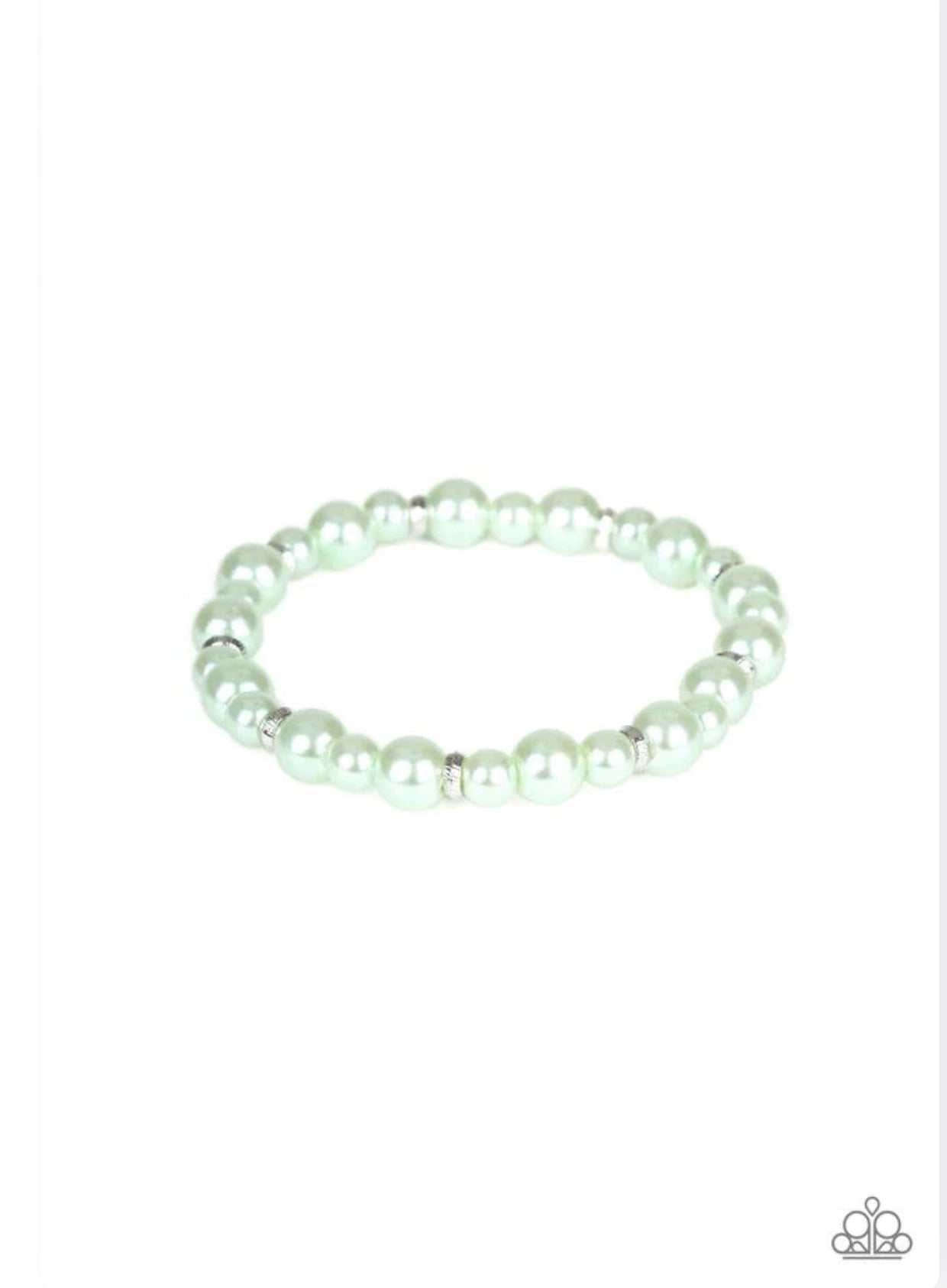 Powder and Pearls Bracelet - Green