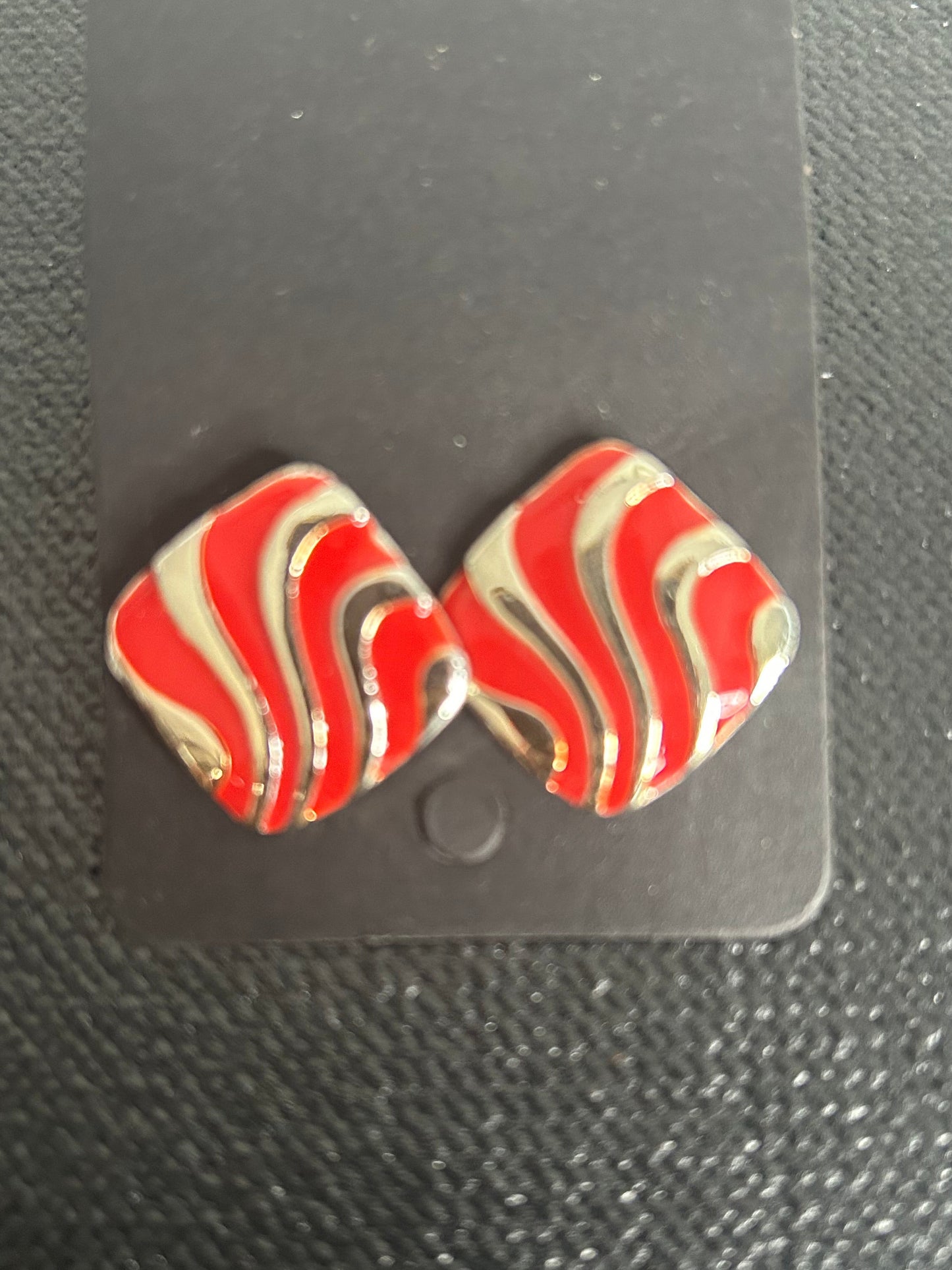 Red Zig Zag Earring