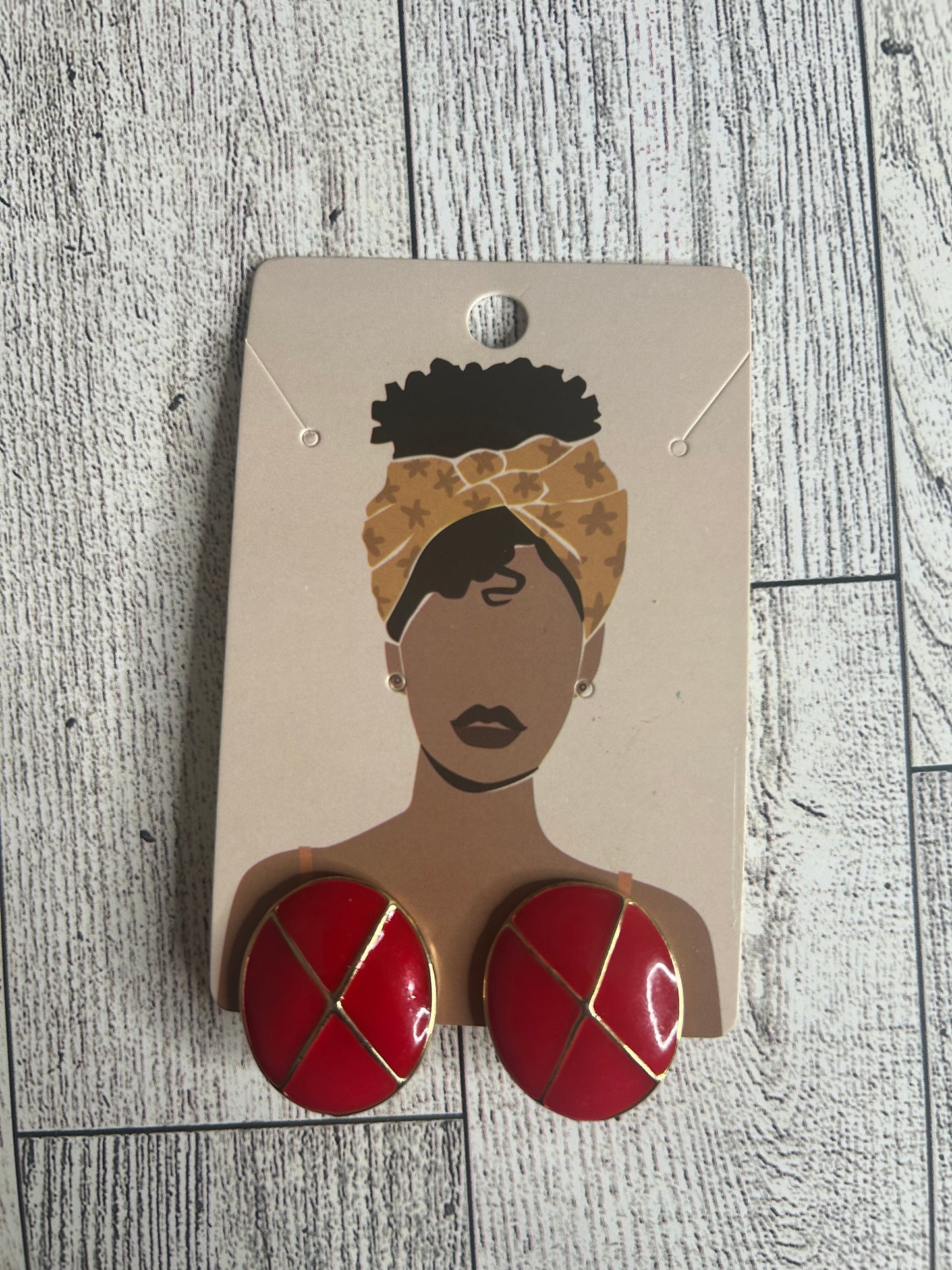 Vintage Red Cross Clip Earrings