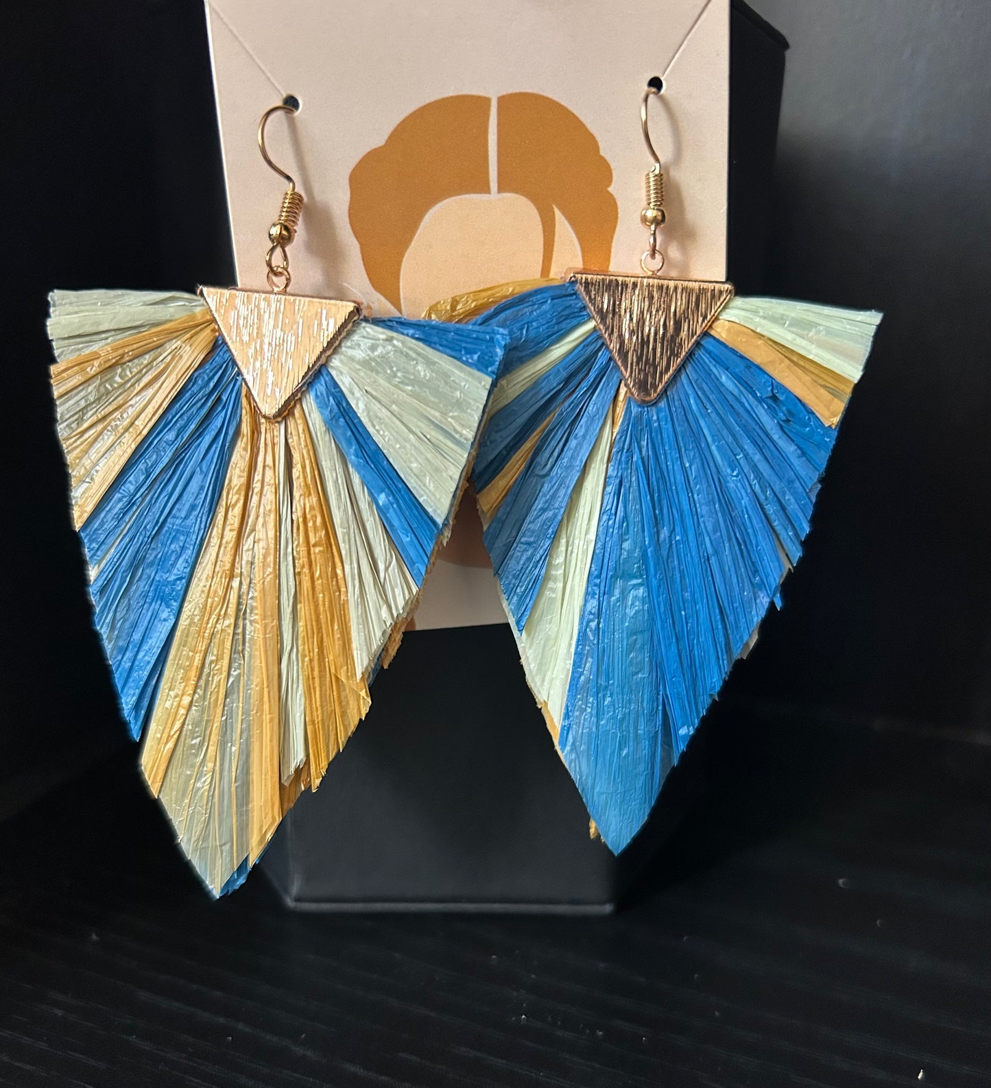 Blue Fan Earrings