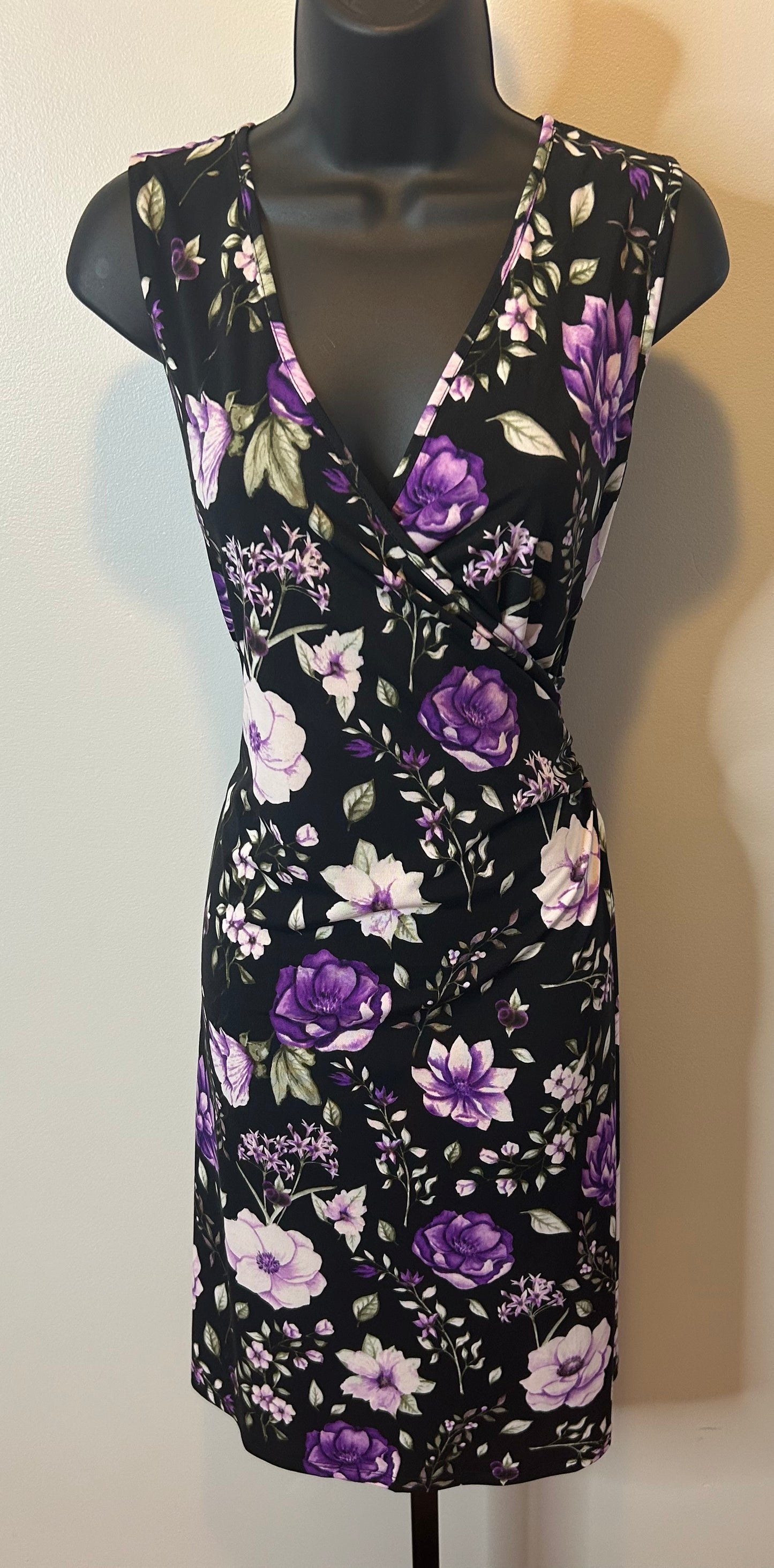 PL~Purple Flower Wrap Dress by D