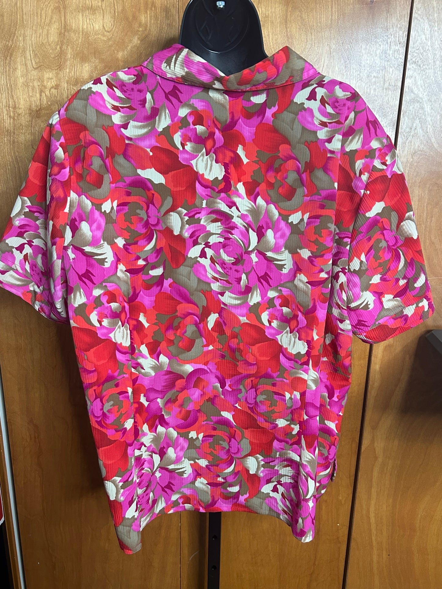 PL~ Ali Davi Red /Pink Button Top