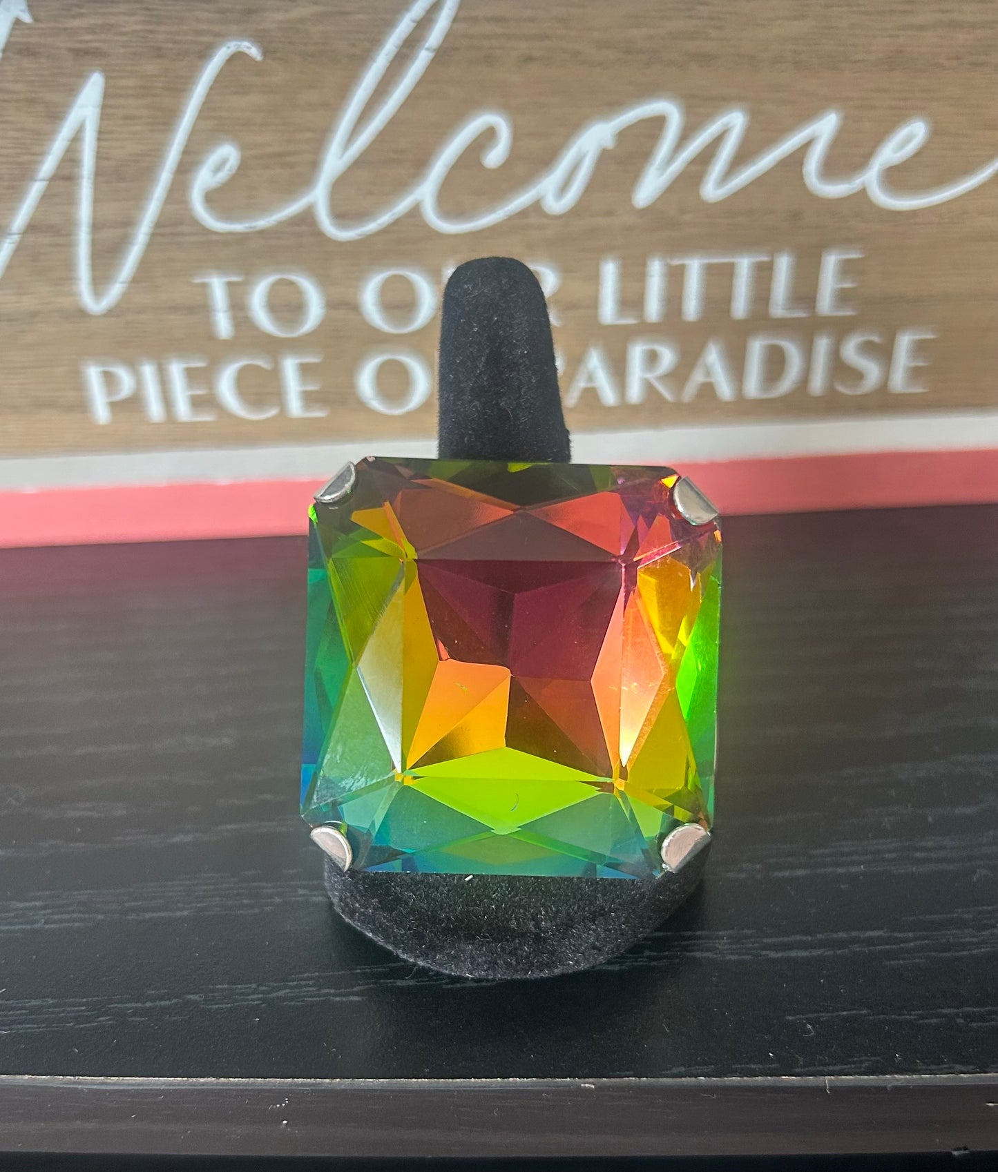 Chunky Oil Spill Square Ring