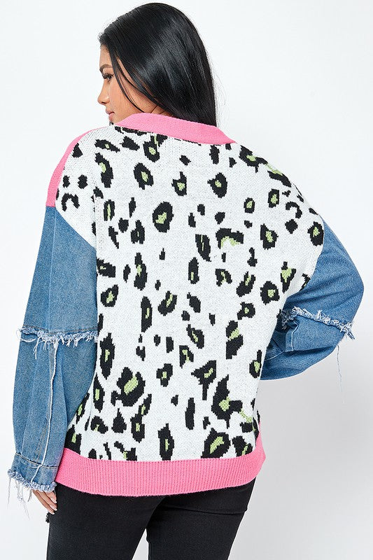 Denim Sleeve Cardigan