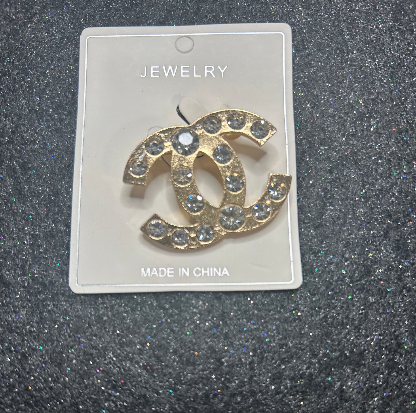 Dotted CC Brooch - Gold