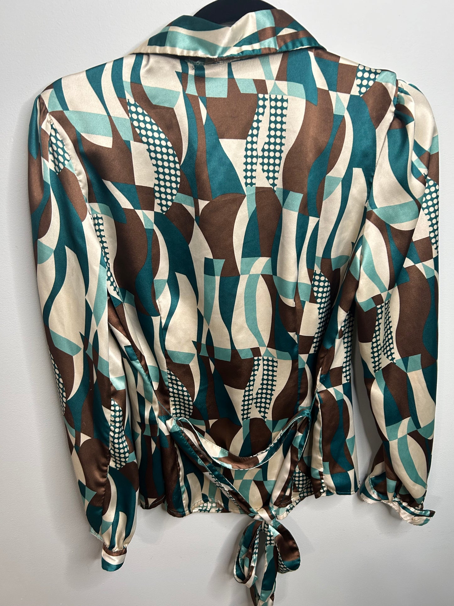 PL~ Multi print Blue/Brown Blouse Wear it Declare It