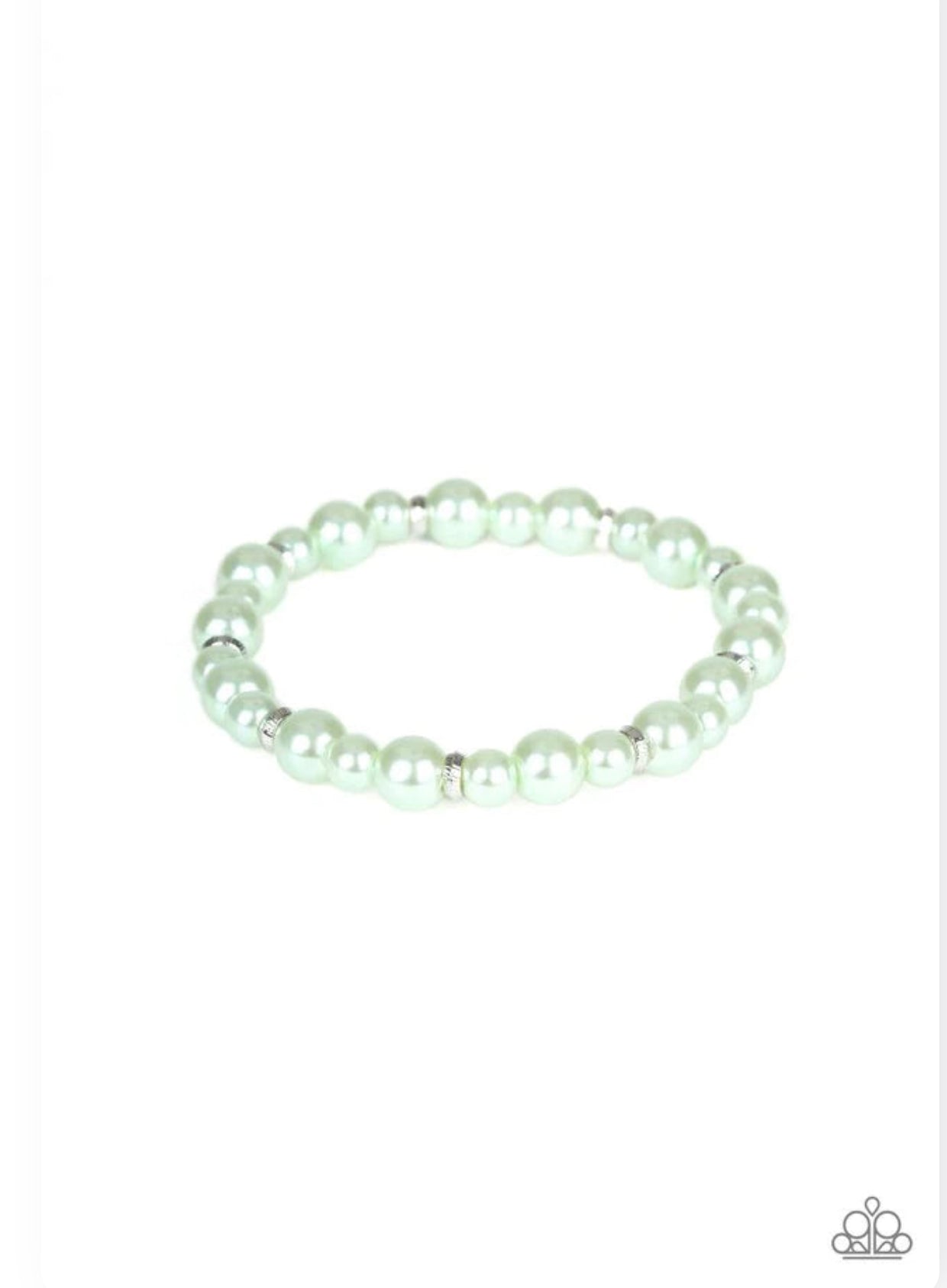 Powder and Pearls Bracelet - Green