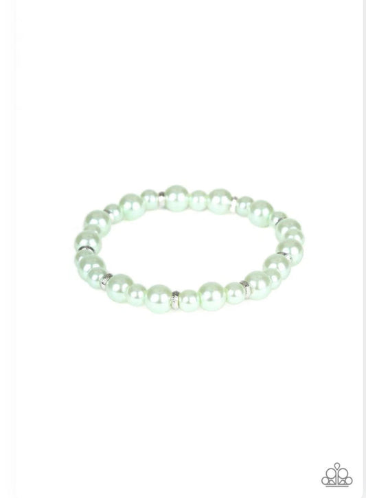 Powder and Pearls Bracelet - Green