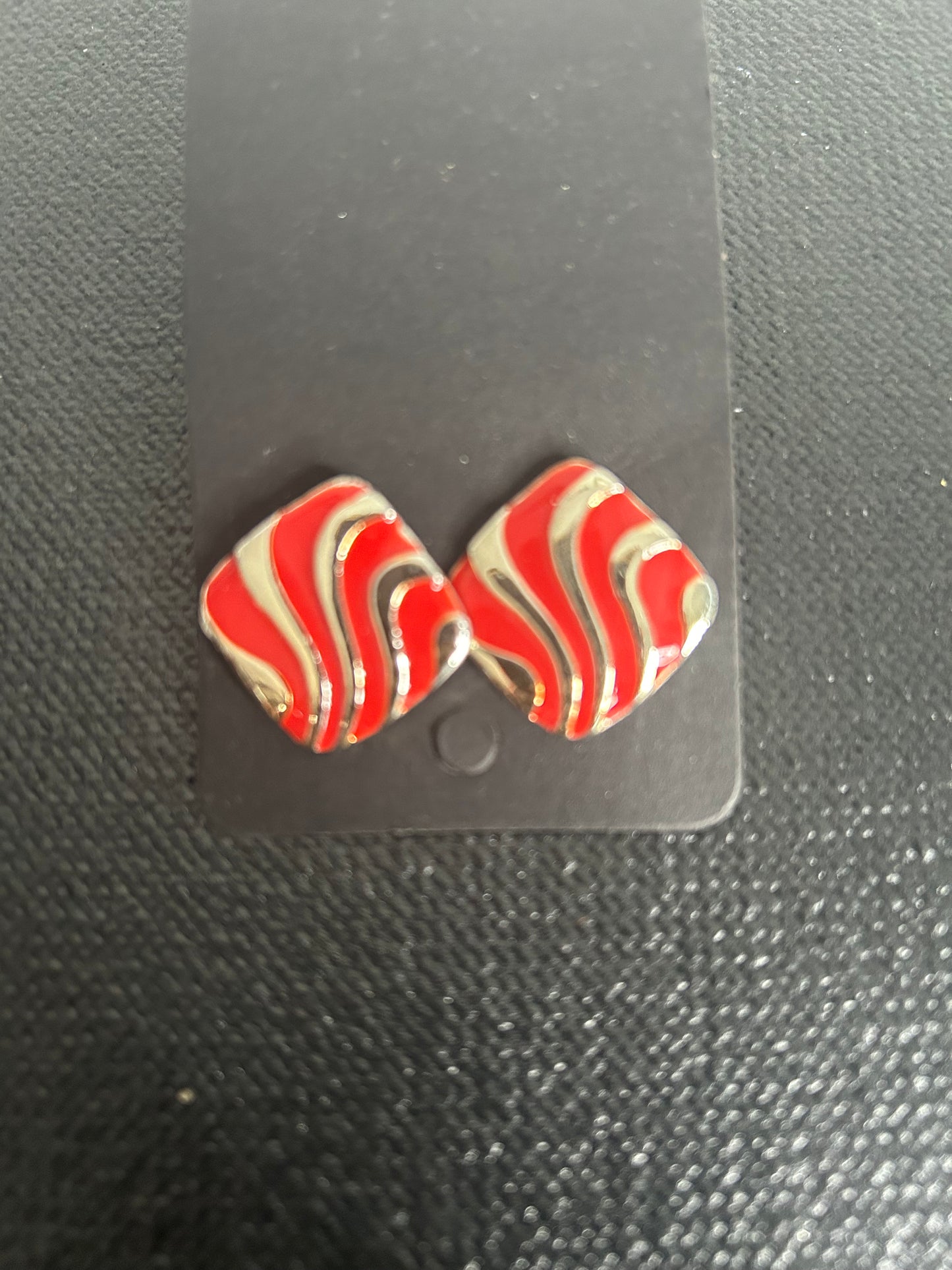 Red Zig Zag Earring