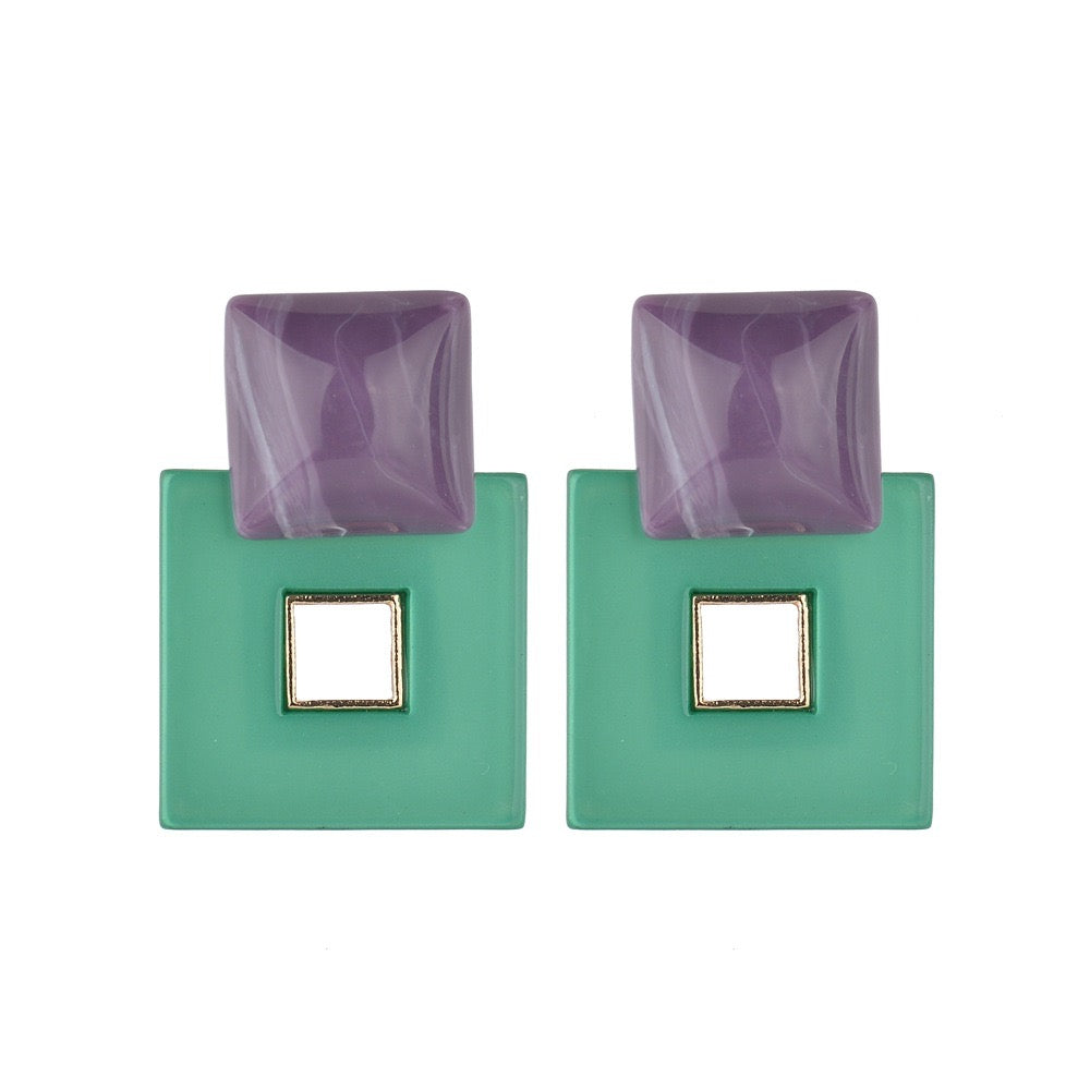 Double Square Acrylic Earrings