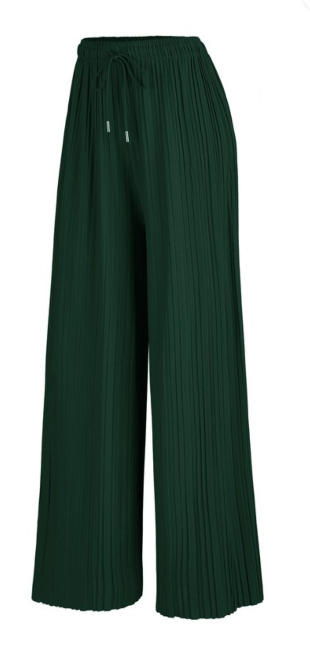 Pleated Wide Leg Palazzo Pants