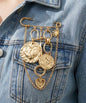 Hammered Heart Coin Brooch Pin