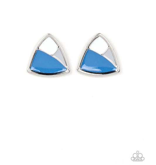 Kaleidoscopic Collision Earrings - Blue