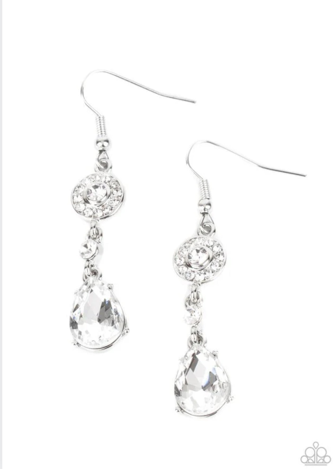 Graceful Glimmer Earrings - White