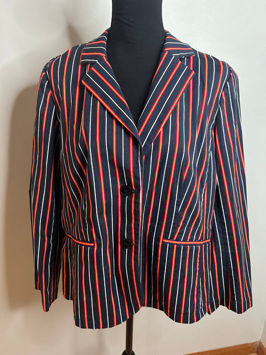 PL~ Talbots Orng/Blue Blazer