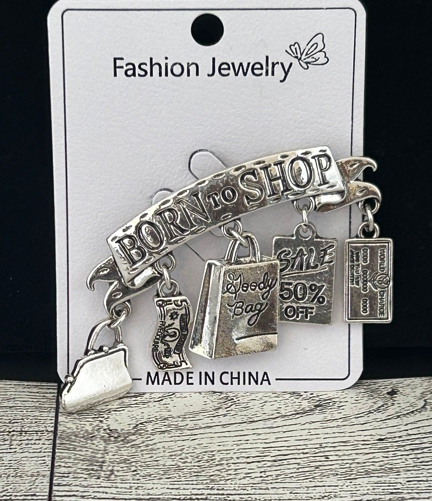 Born To Shop Brooch Pin