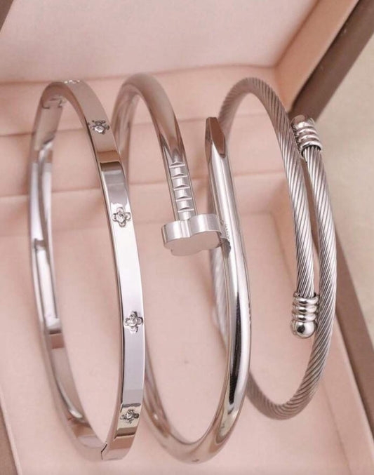 Stainless Steel Bangle Set