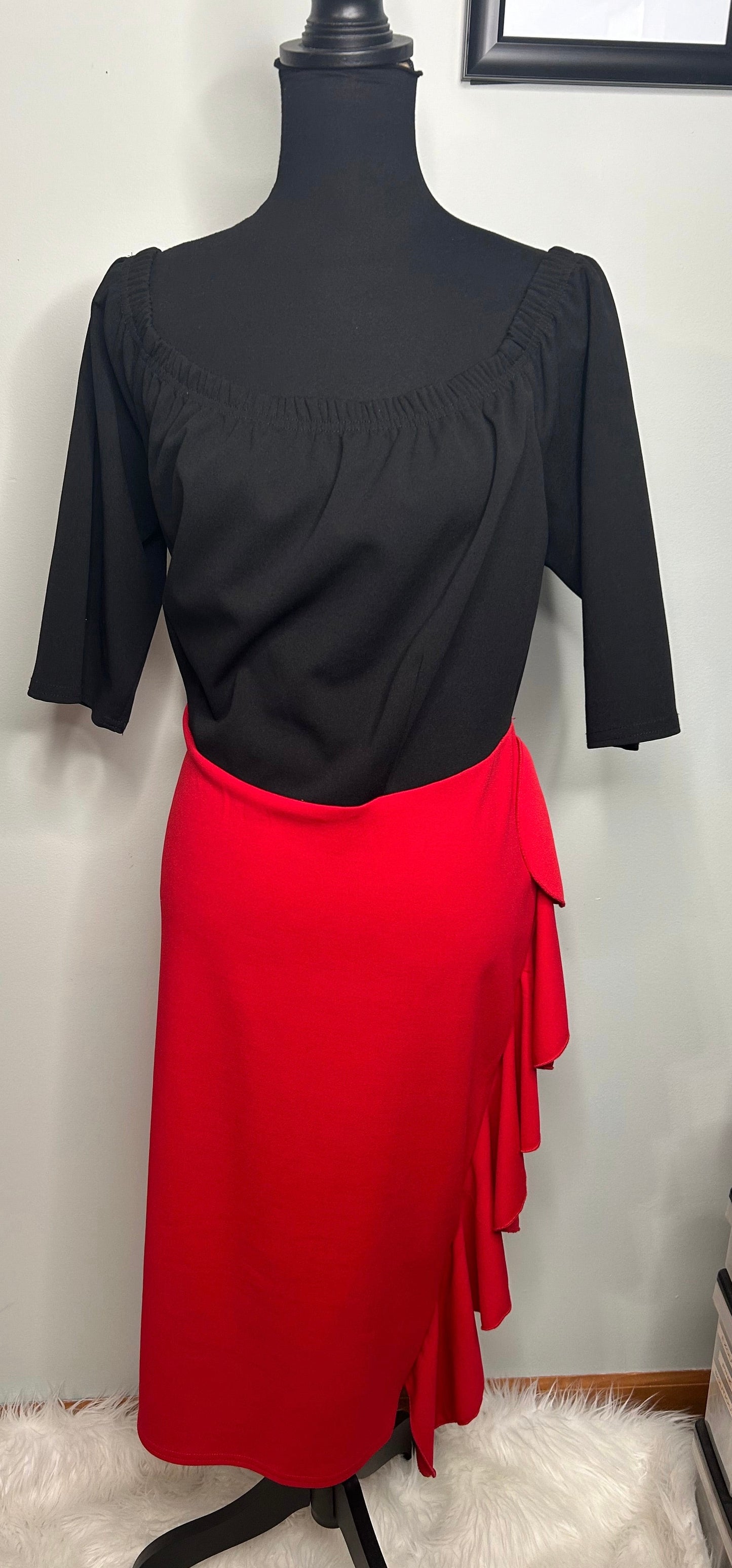 PL ~Ashley Stewart Dress Red/Blk