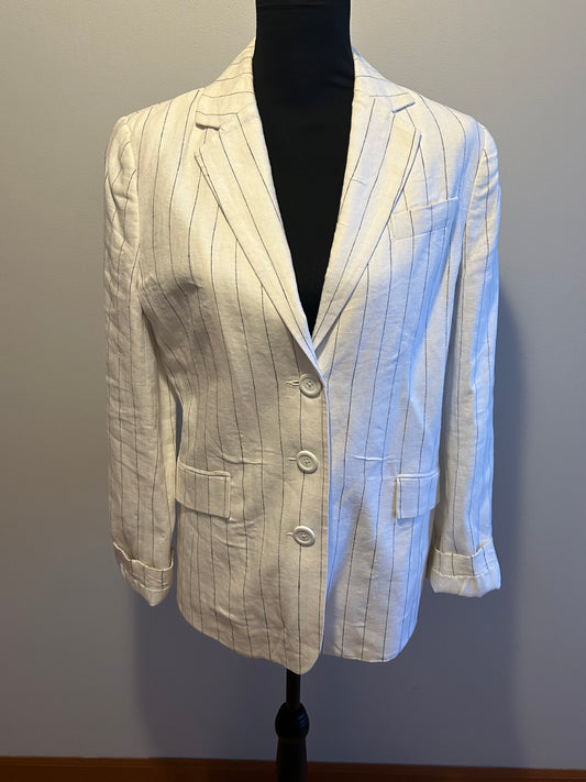 White Pinstripe Isaac M Blazer