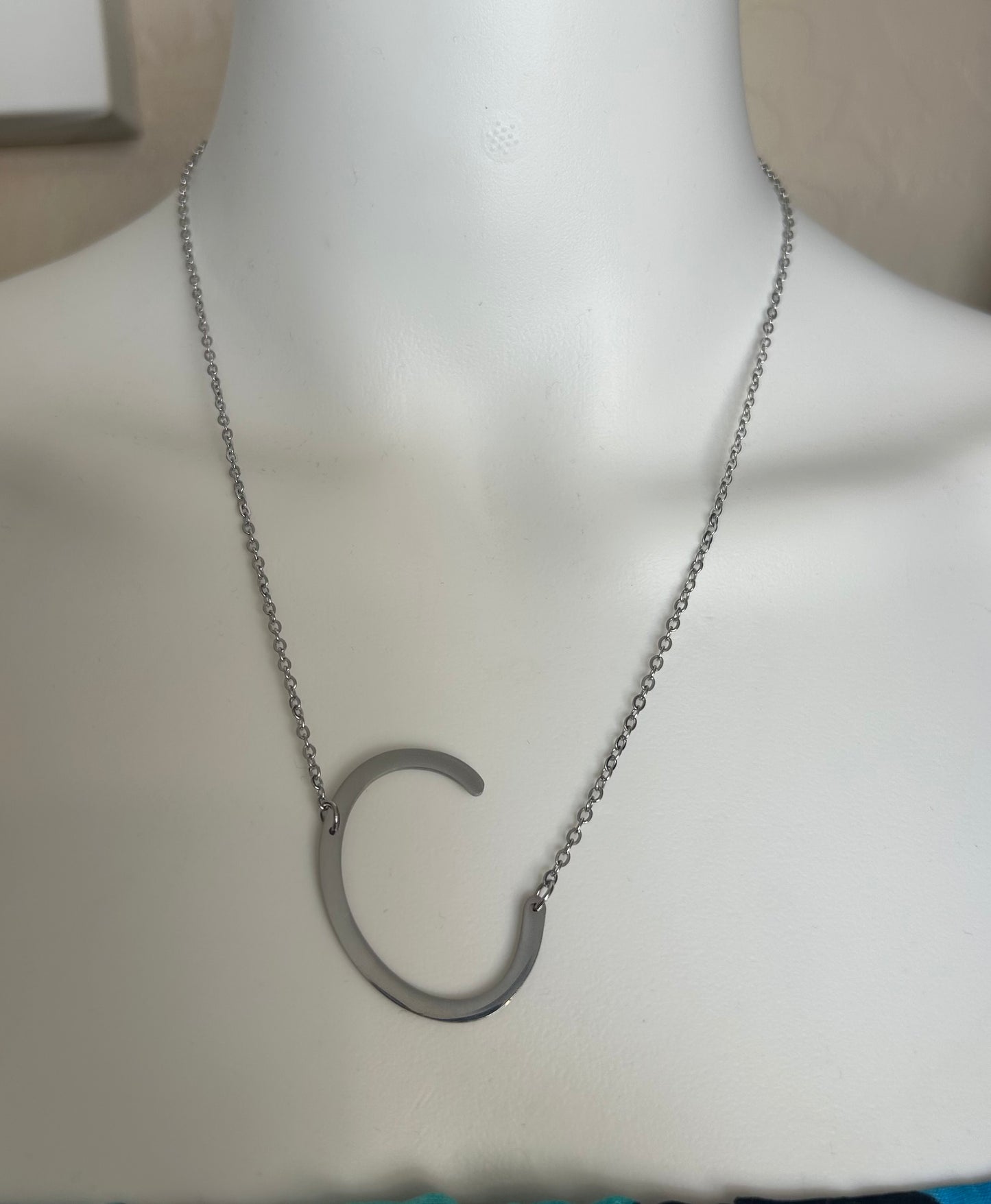 Initial Pendant Necklace - Stainless Steel