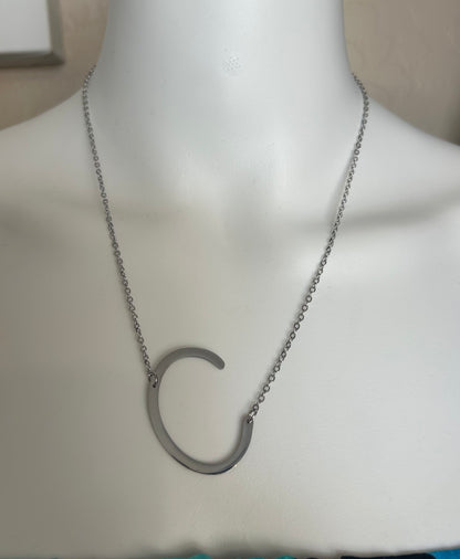 Initial Pendant Necklace - Stainless Steel