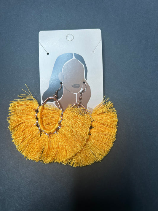 Orange Feather Earrings