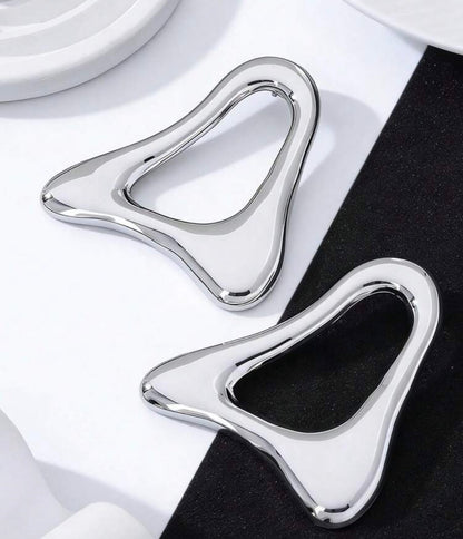 Large Asymetrical Hollow Earring