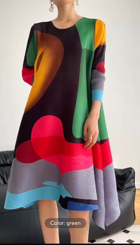 The Splash Pleated Maxi Dress