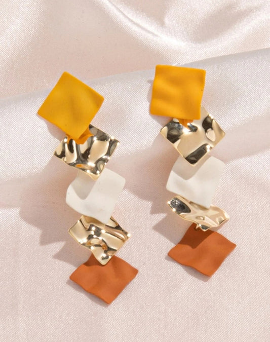 Colorblock Square Earrings