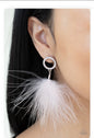 Boa Down Earrings - White