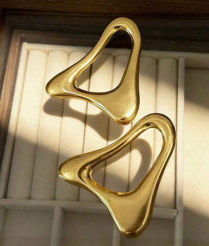 Large Asymetrical Hollow Earring