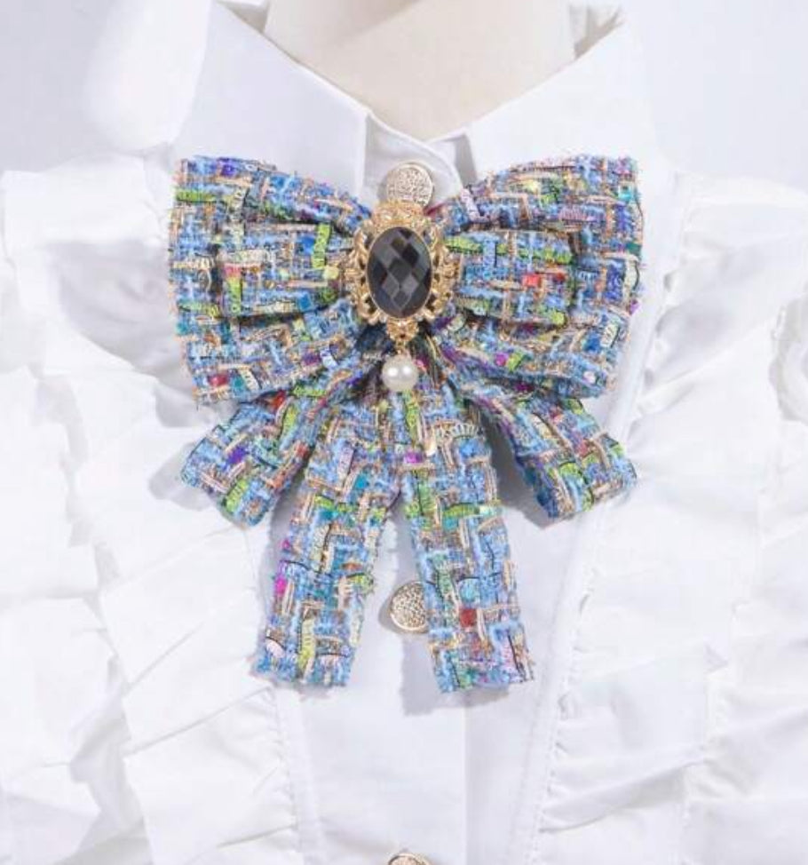 Large Rhinestone Bow Tie