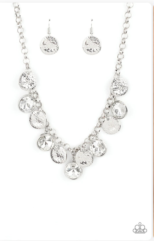 Spot on Sparkle Necklace - White