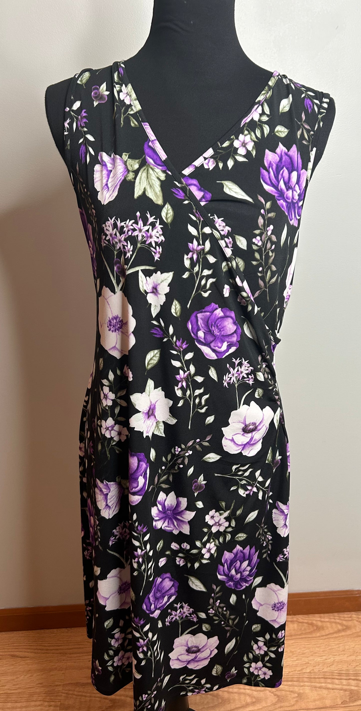 PL~Purple Flower Wrap Dress by D