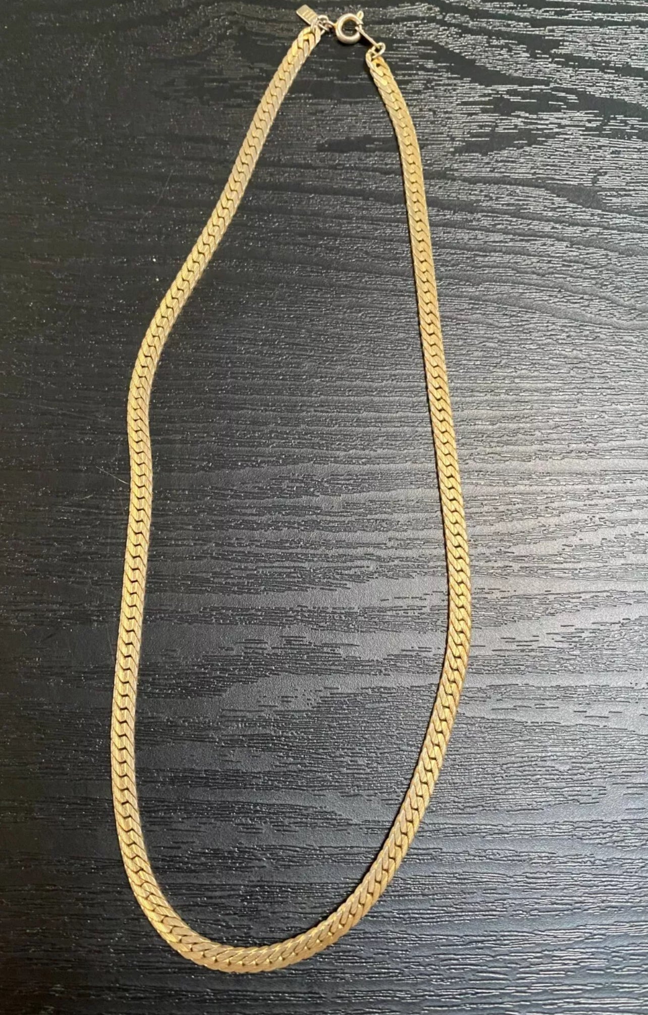 Gold Tone Flat Chain Necklace