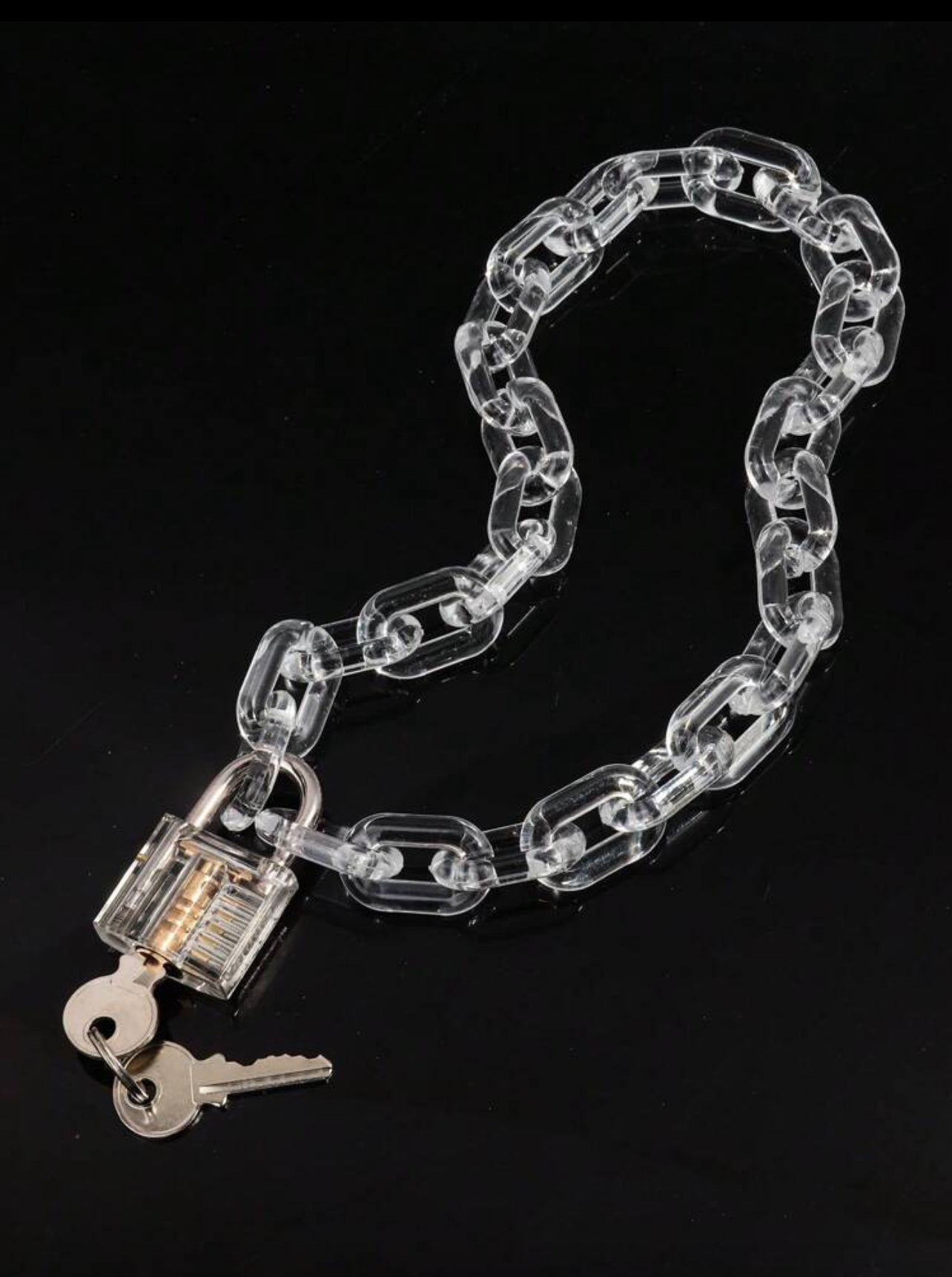Acrylic Lock Chain Pendant Necklace