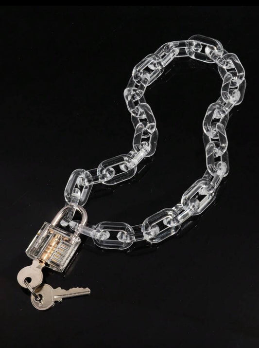 Acrylic Lock Chain Pendant Necklace