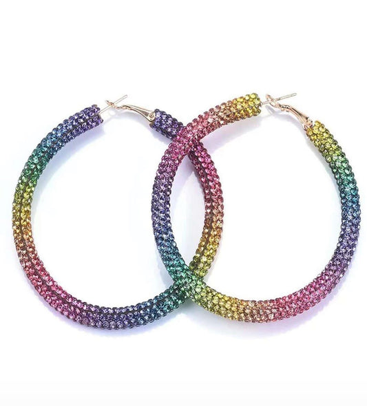 Rainbow Rhinestone Earrings