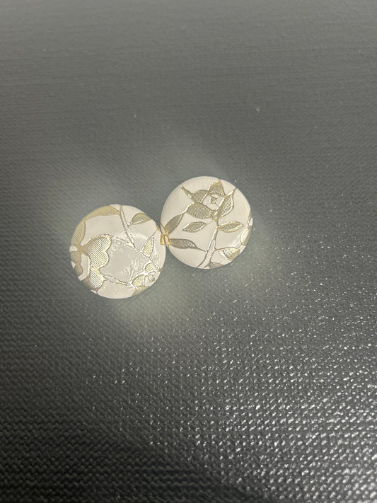 Vintage Gold/ White Earrings