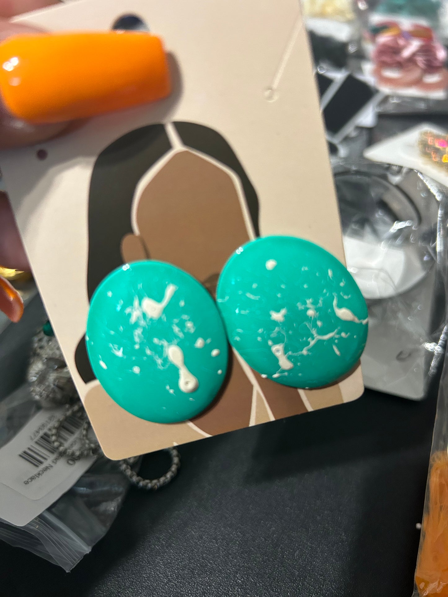 Vintage Paint Splatter Earrings