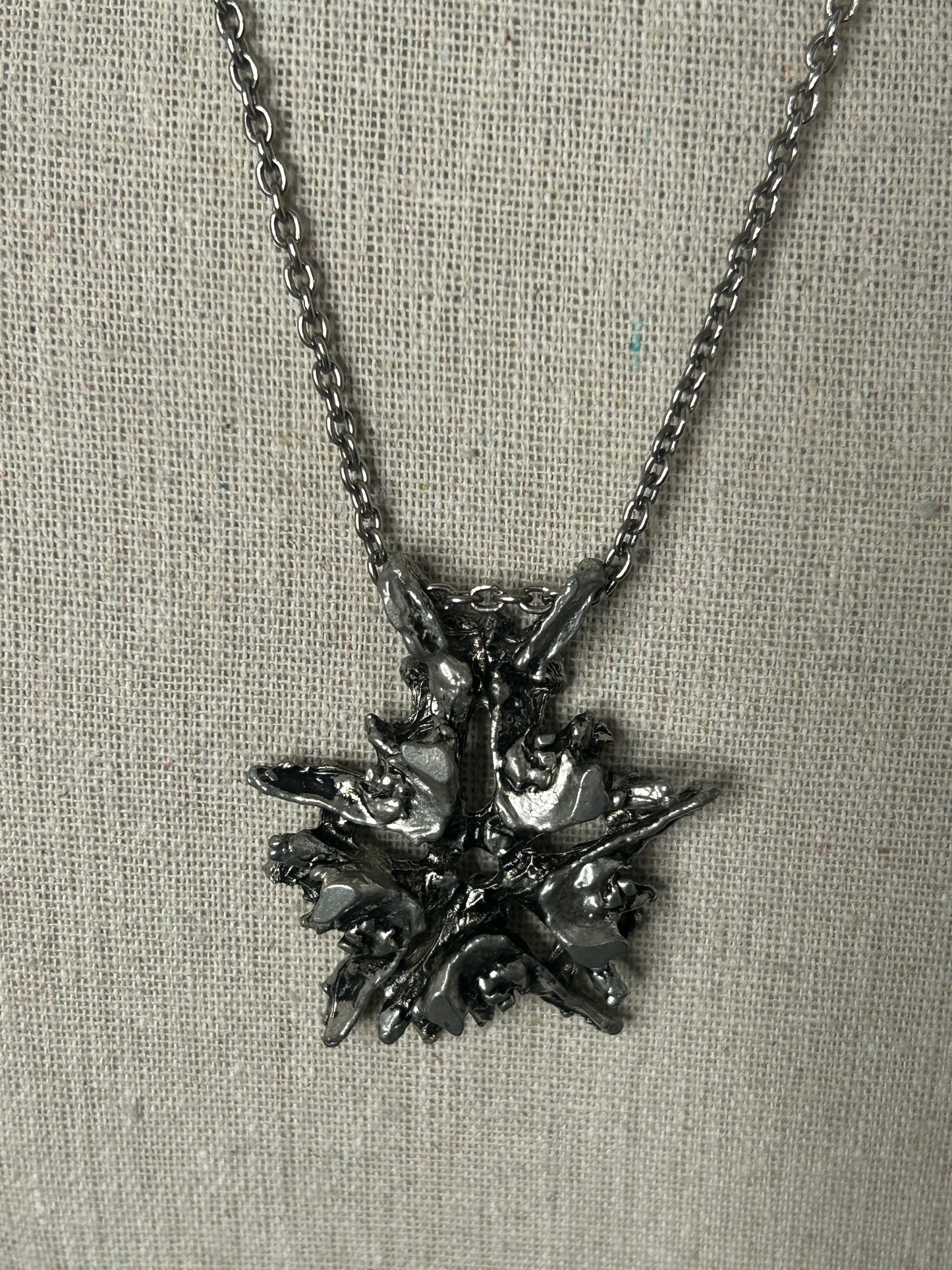 Vintage Brutalist Pewter Necklace