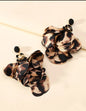 Rhinestone Flower Petal Earrings