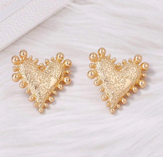 Fashionable Statement Heart Earrings