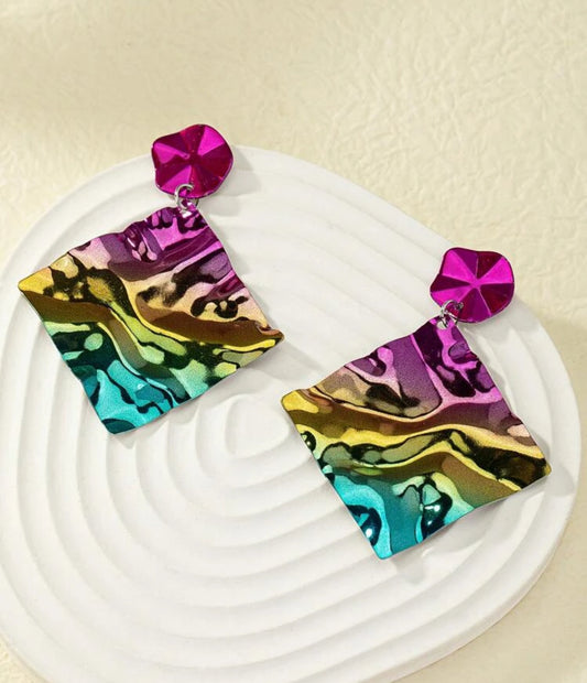 Ombre Square Drop Earrings