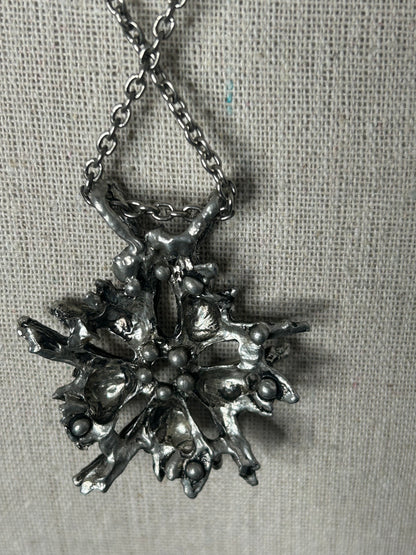 Vintage Brutalist Pewter Necklace