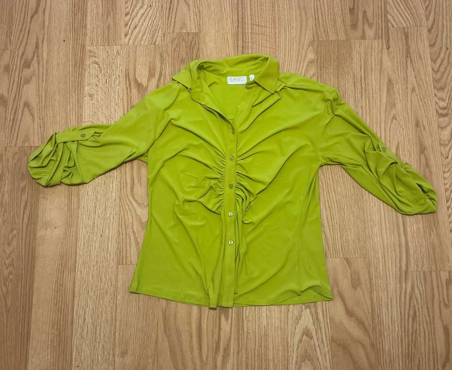 Ruched Lime Blouse