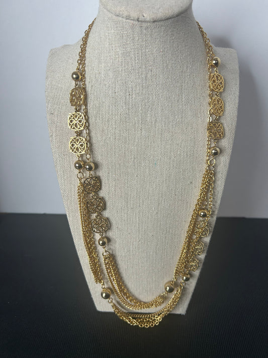 Filigree Layered Chain Necklace