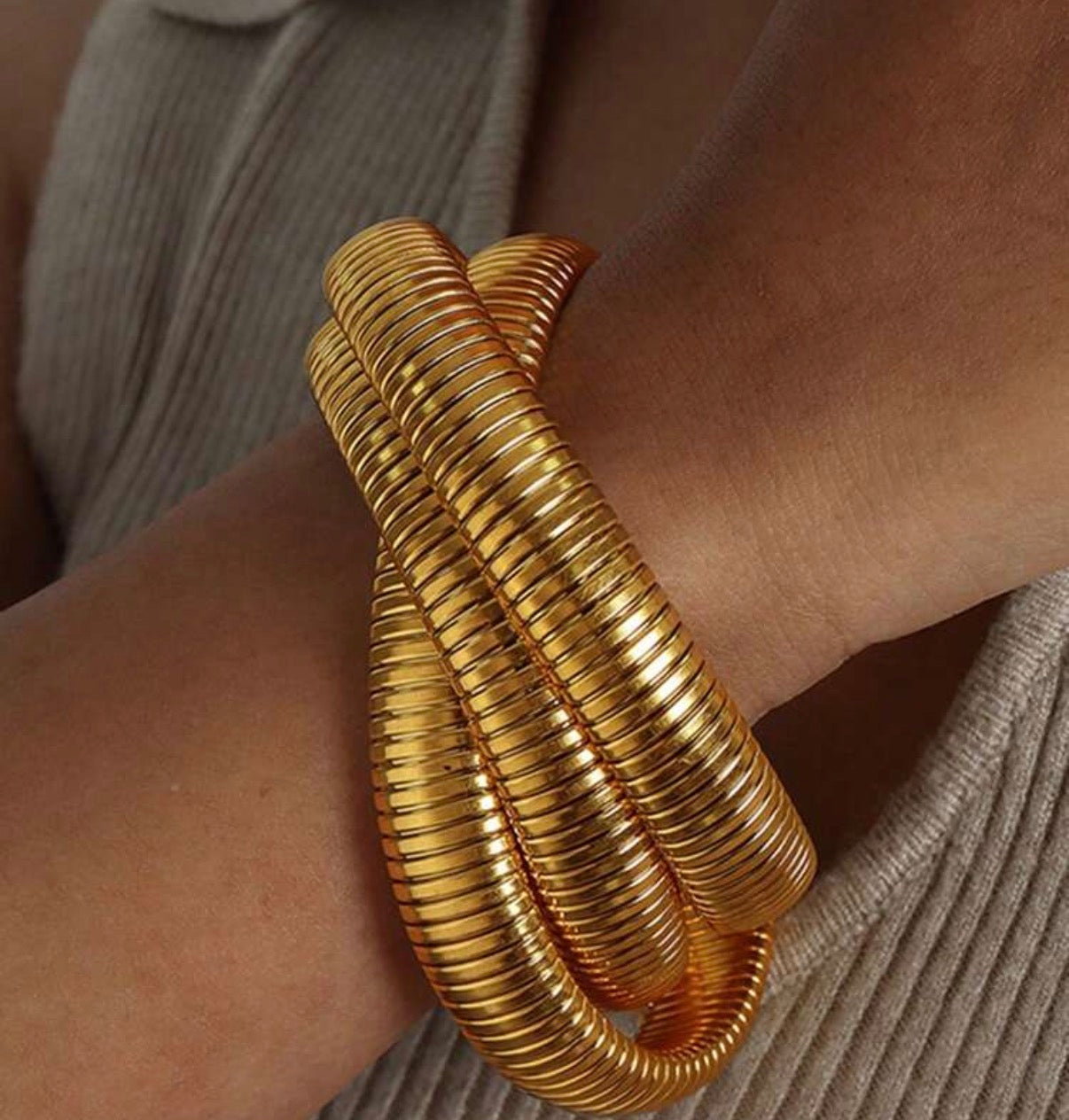 Stainless Steel Spring  Stackable Bracelet