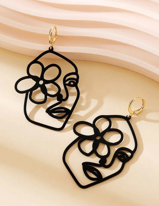 Figure and Flower Earrings