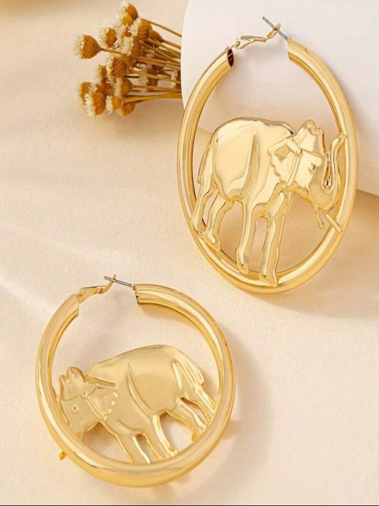 Elephant Hoop Earrings